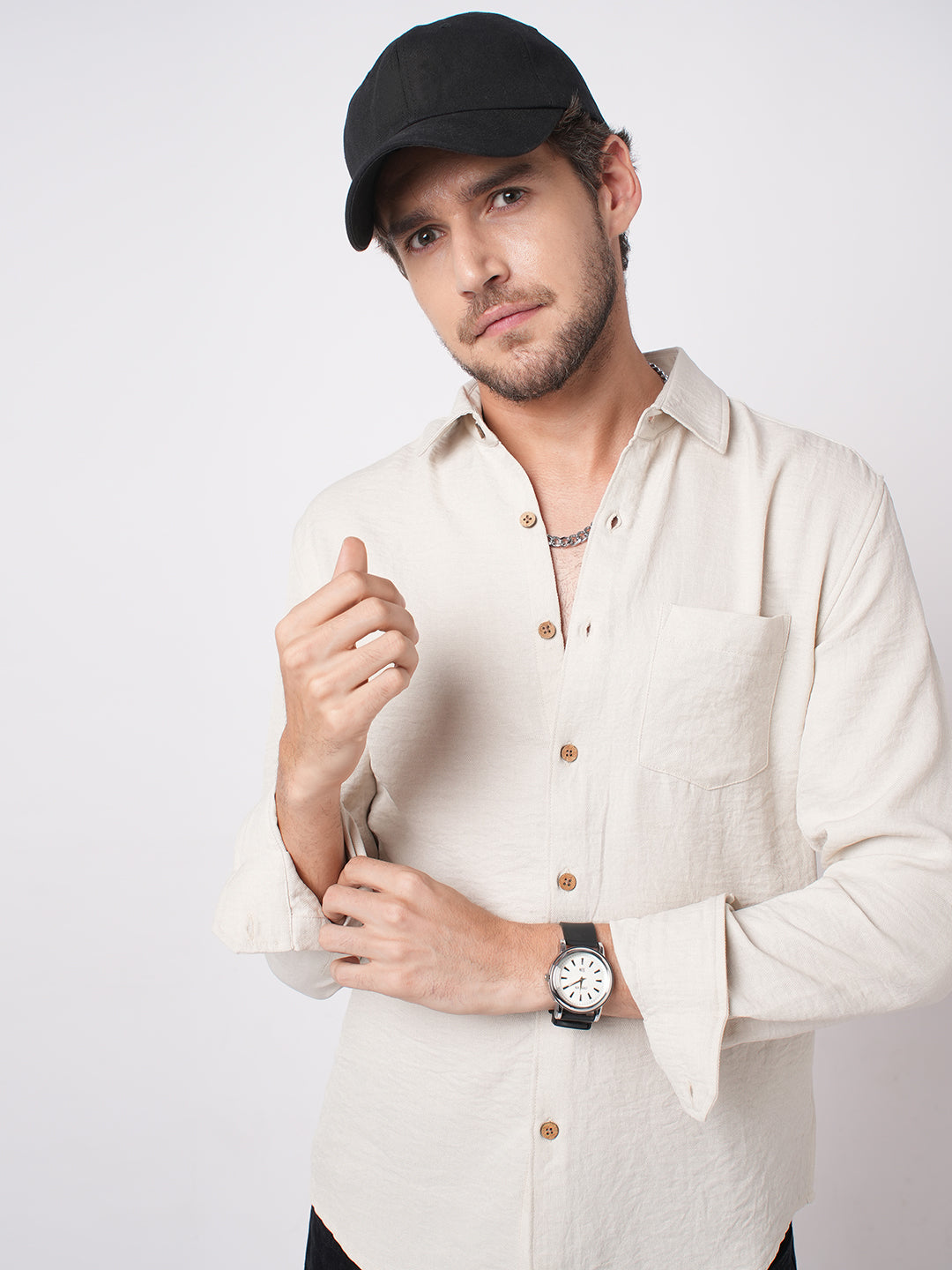 Stone Beige Everyday Crinkled Shirt