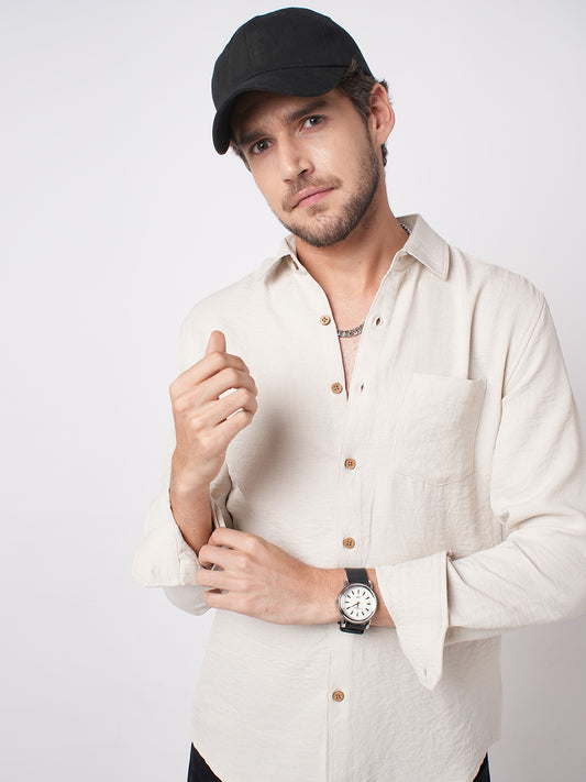 Stone Beige Everyday Crinkled Shirt