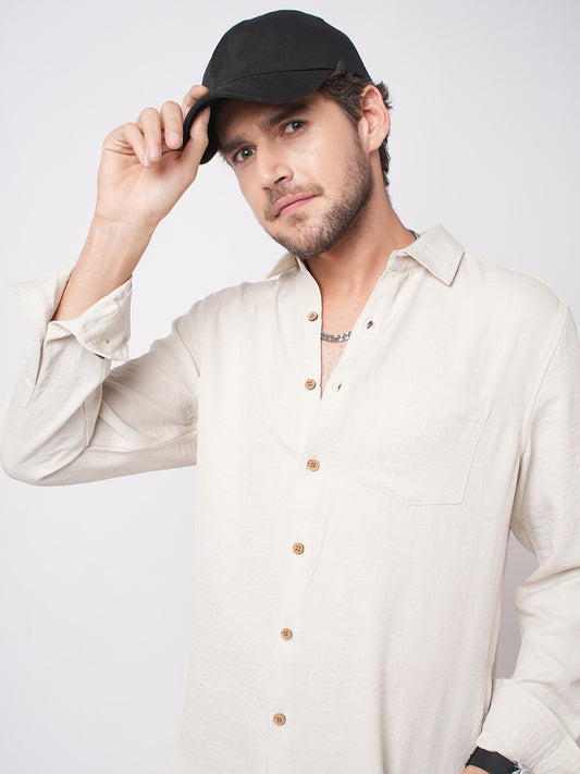 Stone Beige Everyday Crinkled Shirt