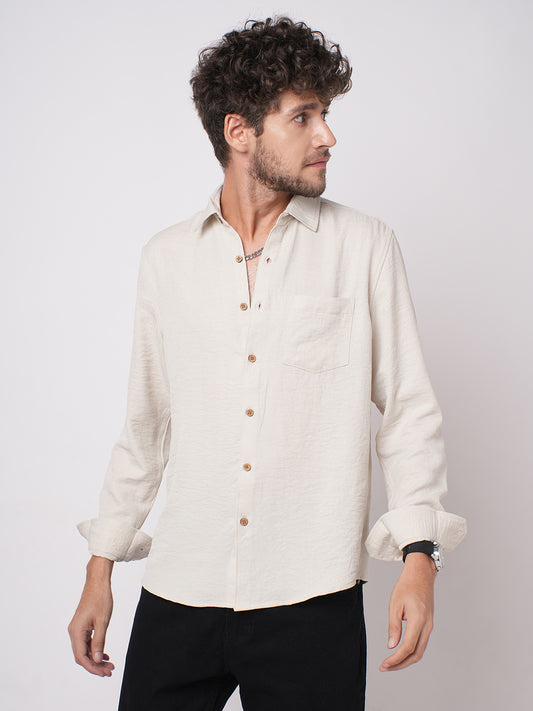 Stone Beige Everyday Crinkled Shirt
