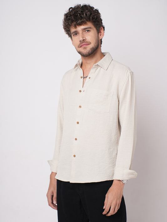 Stone Beige Everyday Crinkled Shirt