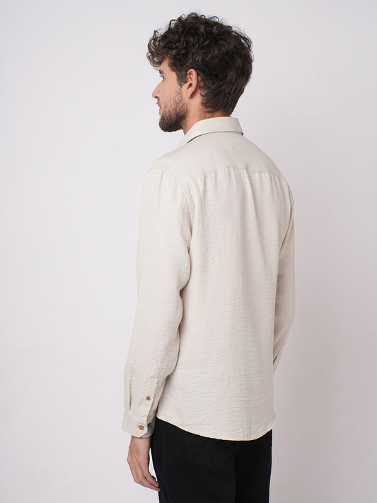 Stone Beige Everyday Crinkled Shirt