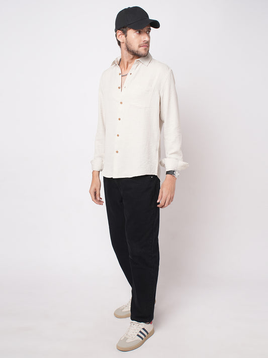 Stone Beige Everyday Crinkled Shirt