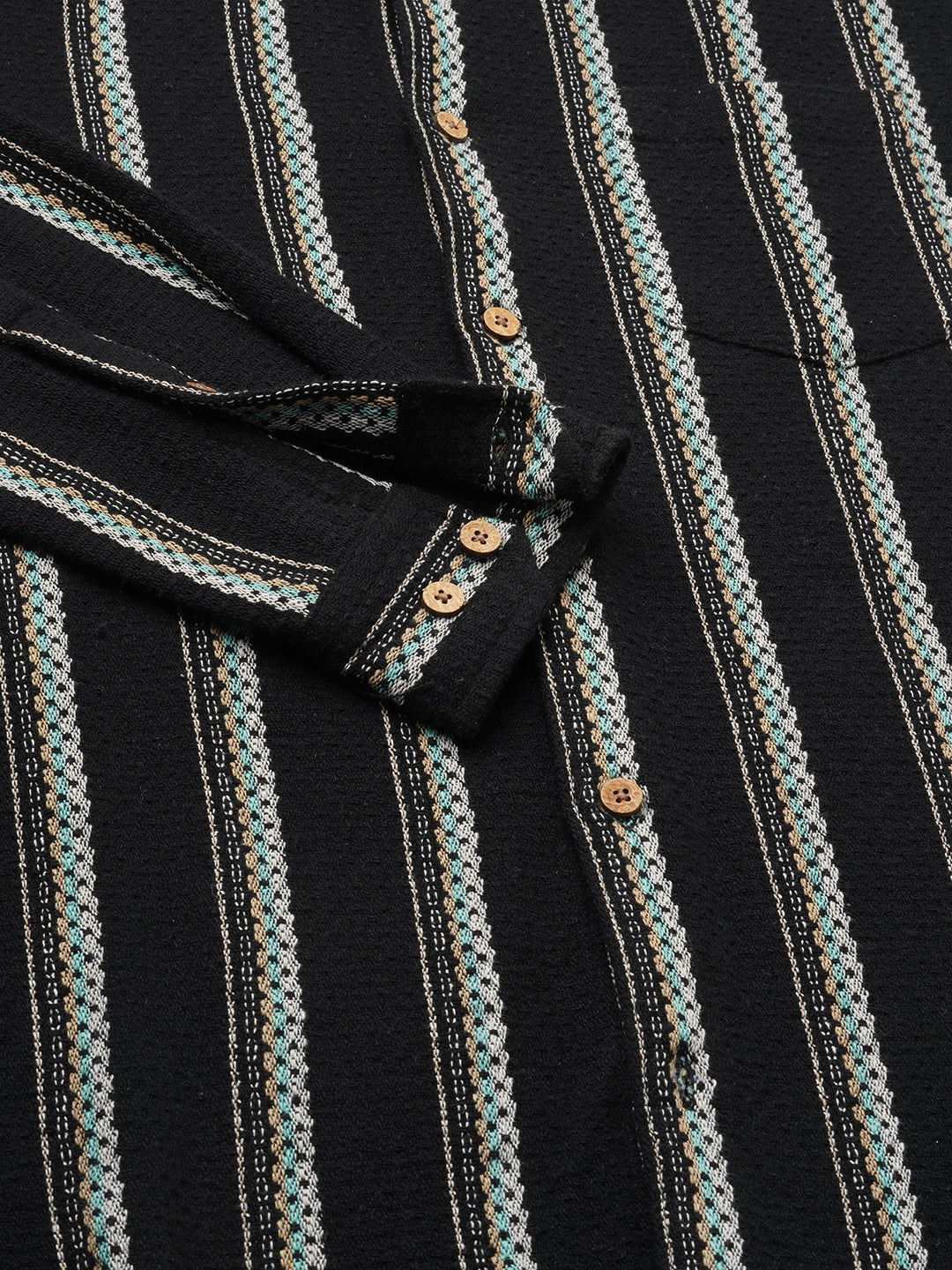 Black Midnight Tapestry Striped Shirt