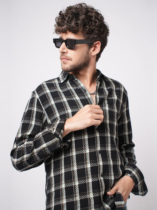 Black Cityscape Checks Shirt