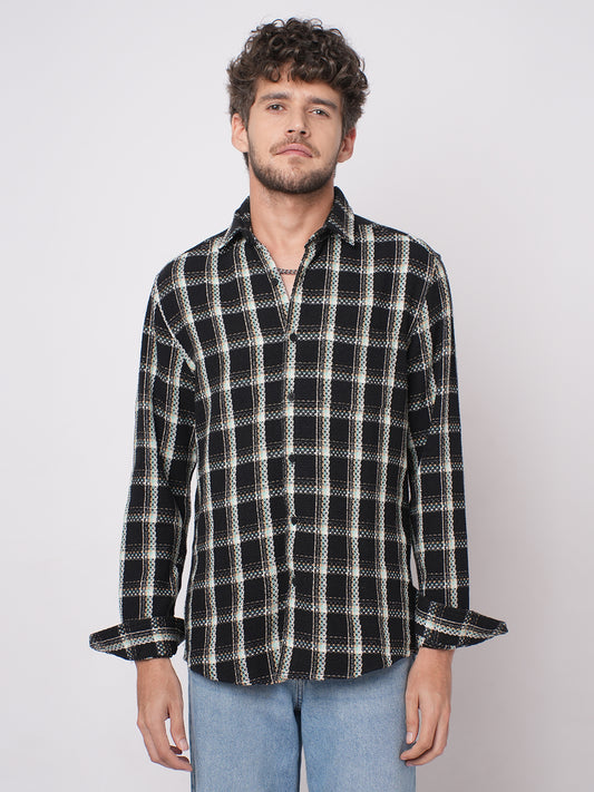 Black Cityscape Checks Shirt