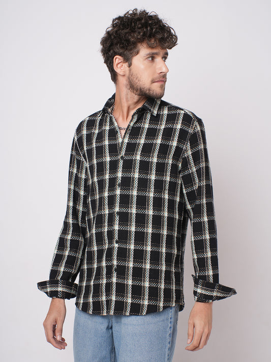 Black Cityscape Checks Shirt