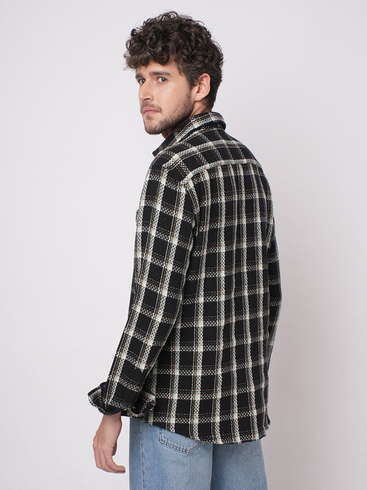 Black Cityscape Checks Shirt