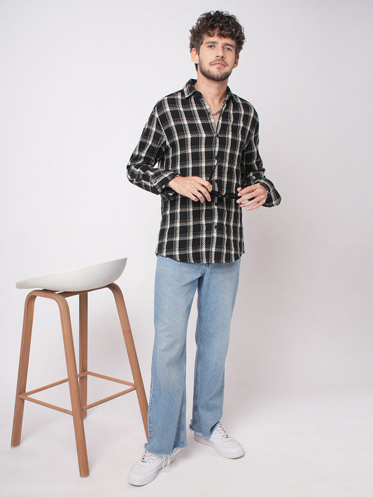 Black Cityscape Checks Shirt