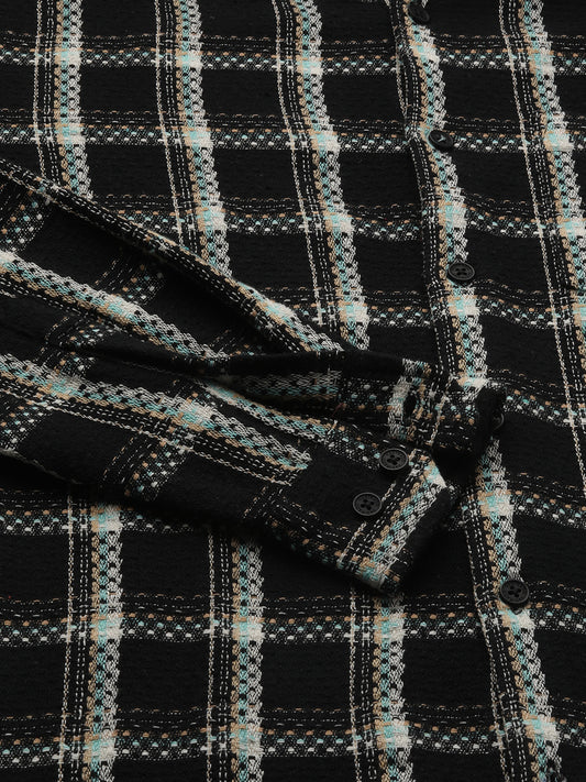 Black Cityscape Checks Shirt