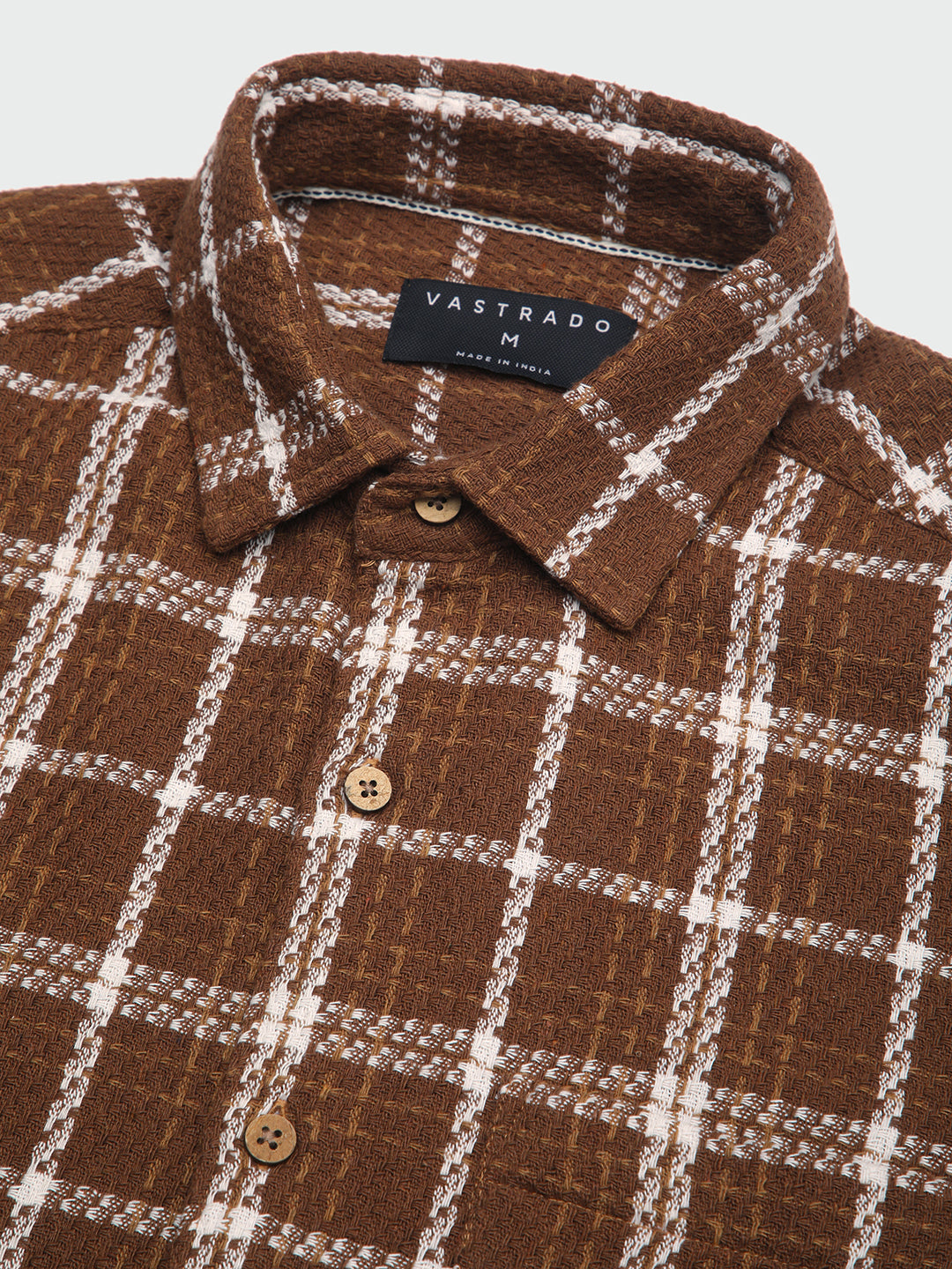 Classic Brown Rustwood Checks Woven Shirt