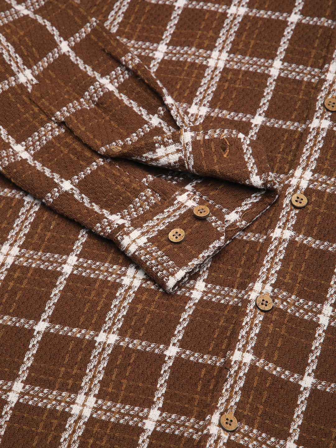 Classic Brown Rustwood Checks Woven Shirt