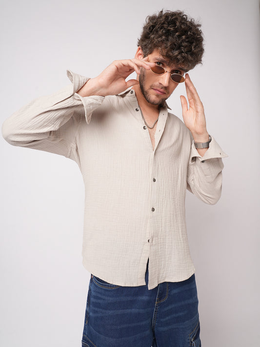 Malibu Beige Double Cloth Shirt