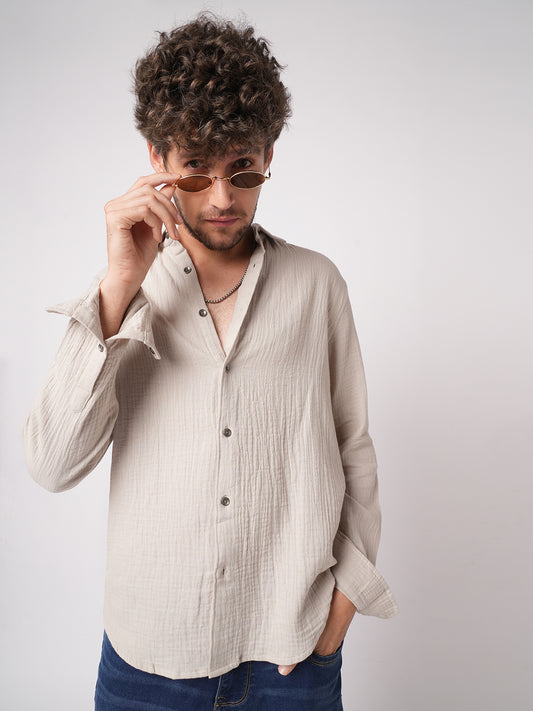 Malibu Beige Double Cloth Shirt