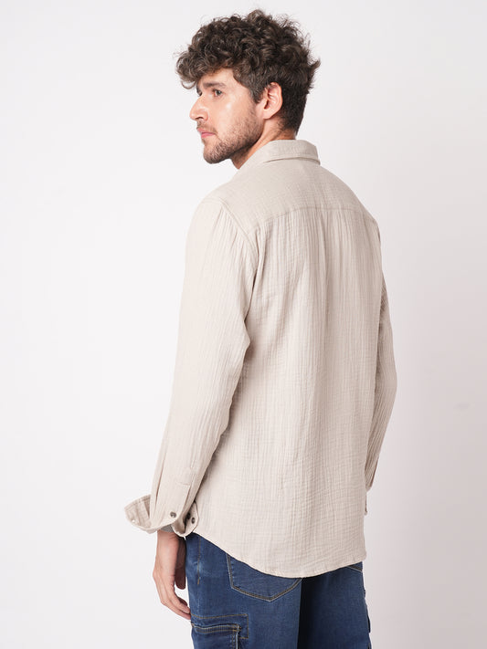 Malibu Beige Double Cloth Shirt