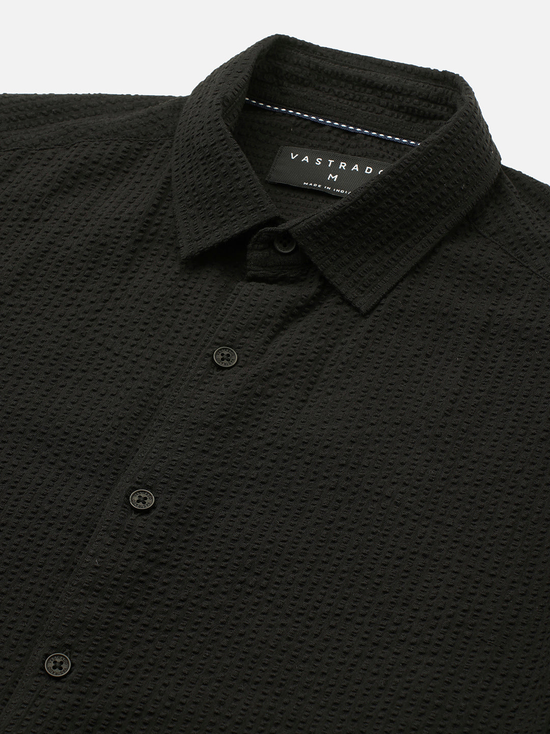 Minimalist Black Seersucker Shirt