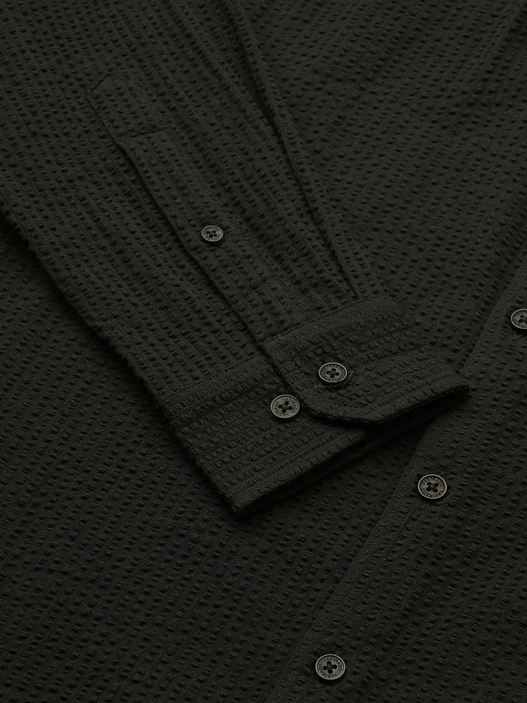 Minimalist Black Seersucker Shirt