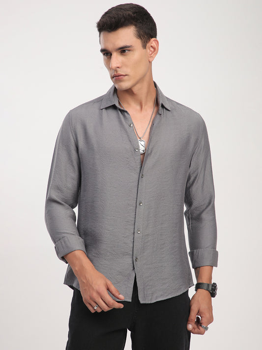 Gunmetal Grey Rhythmic Wave Shirt