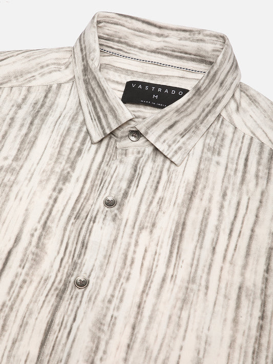 White & Grey Monsoon Mist Printed Shirt