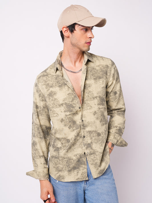 Sandstorm Beige Printed Shirt