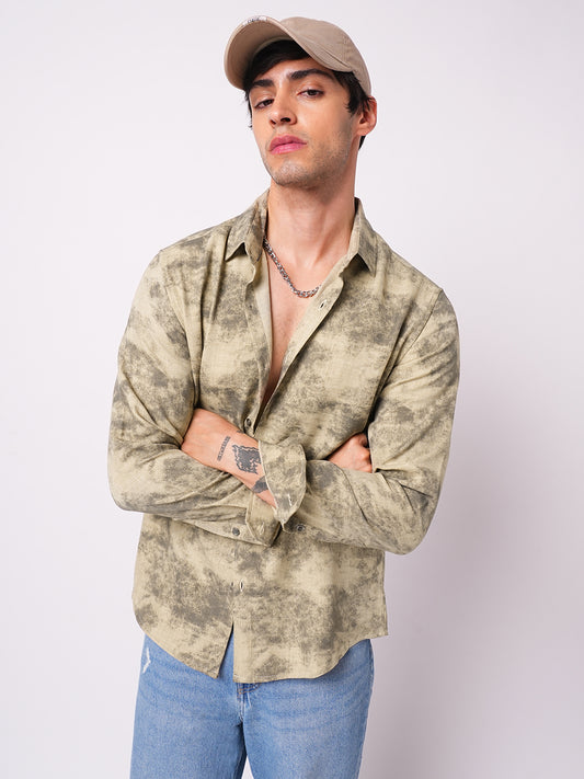 Sandstorm Beige Printed Shirt