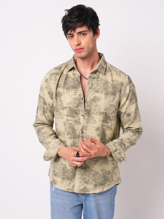 Sandstorm Beige Printed Shirt