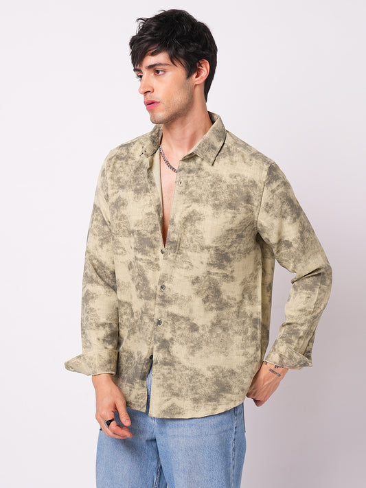 Sandstorm Beige Printed Shirt