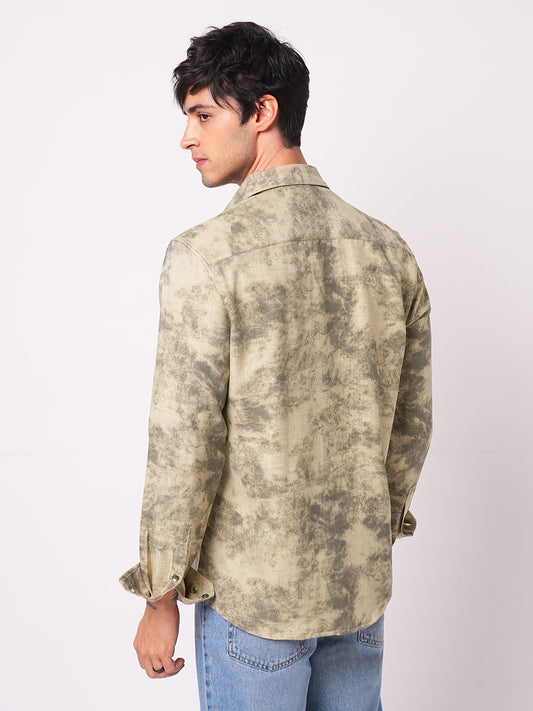 Sandstorm Beige Printed Shirt
