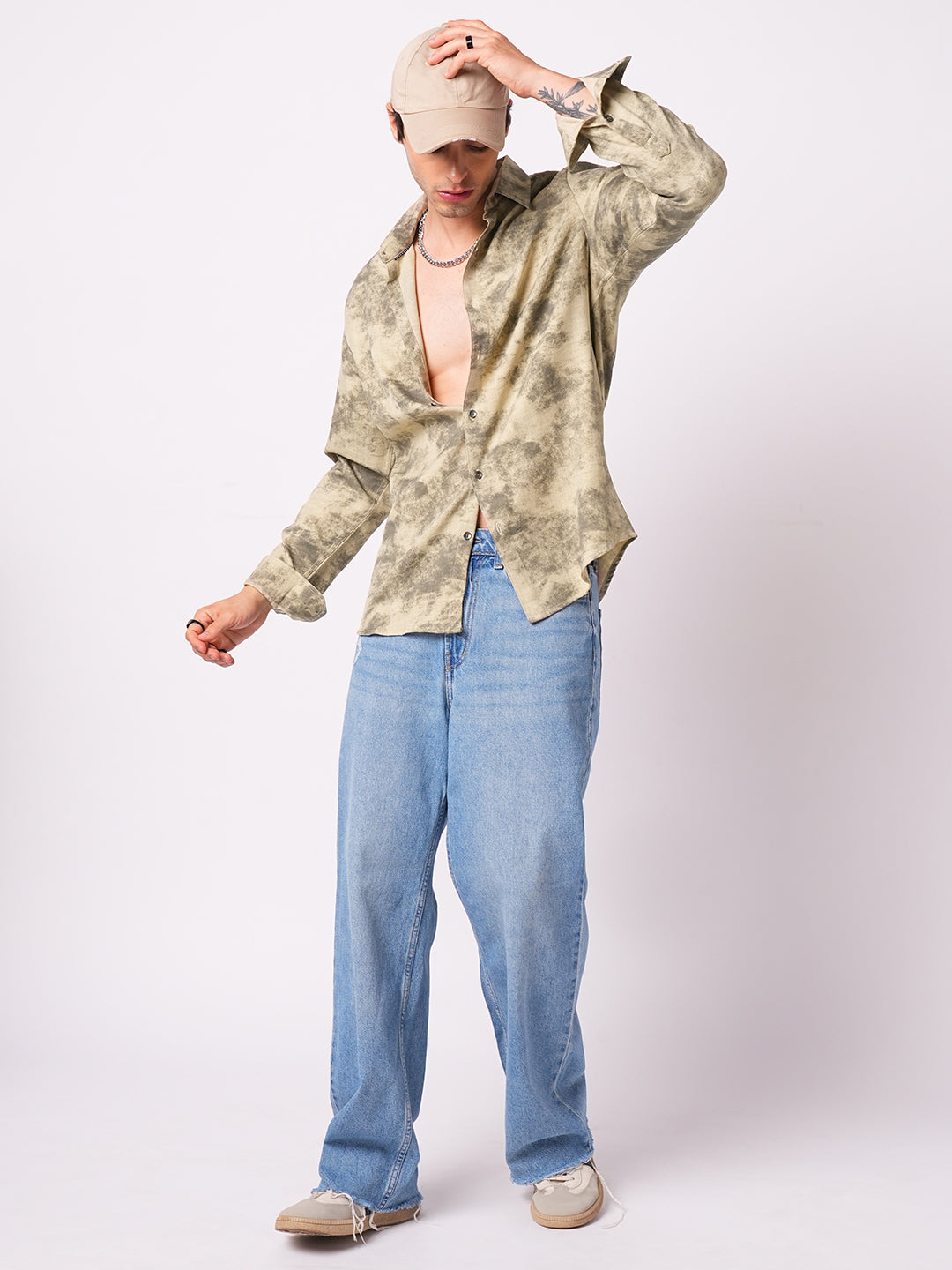 Sandstorm Beige Printed Shirt
