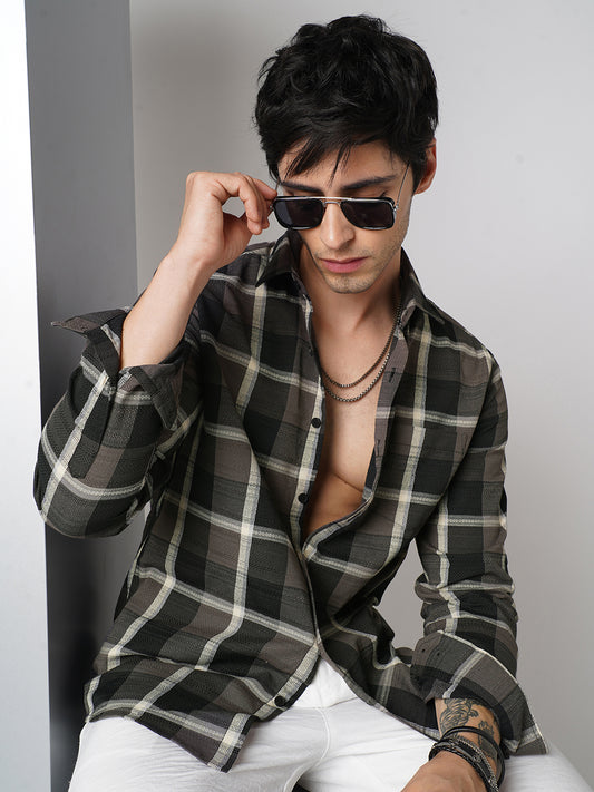 Nocturne Crest Luxe Plaid Black Shirt