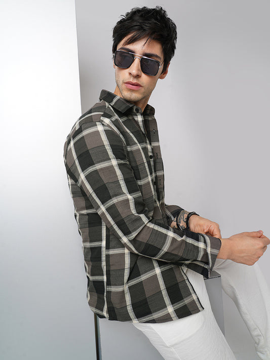 Nocturne Crest Luxe Plaid Black Shirt