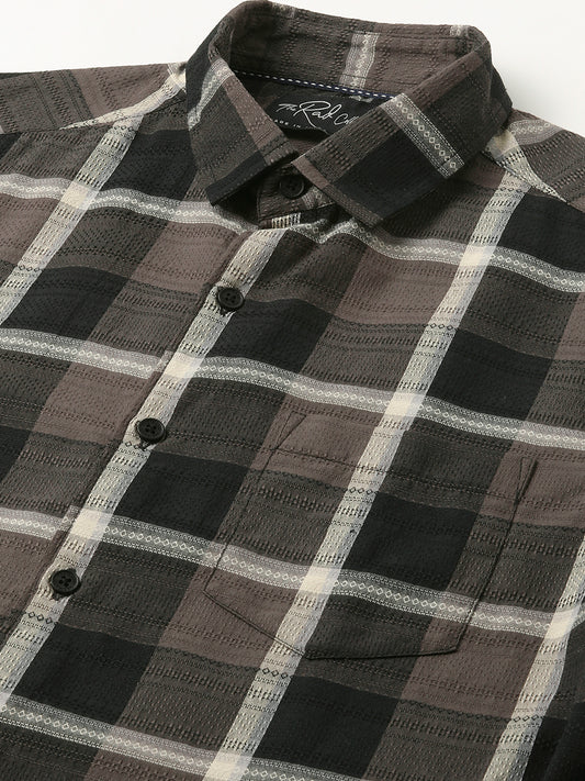 Nocturne Crest Luxe Plaid Black Shirt