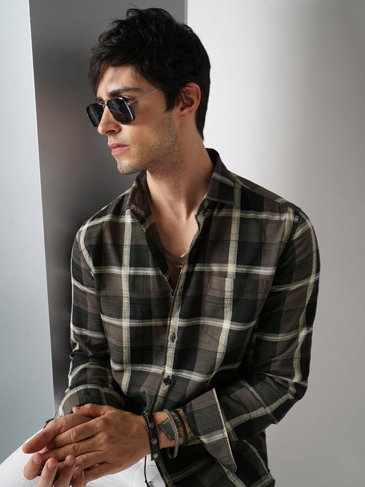 Nocturne Crest Luxe Plaid Black Shirt