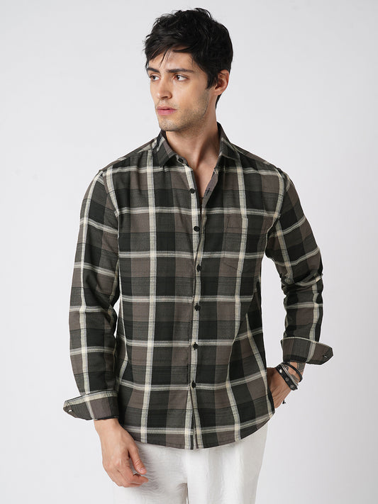 Nocturne Crest Luxe Plaid Black Shirt