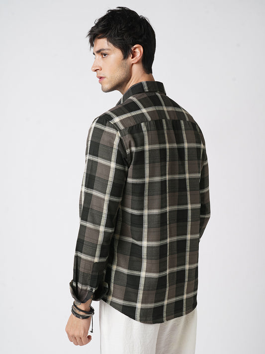 Nocturne Crest Luxe Plaid Black Shirt