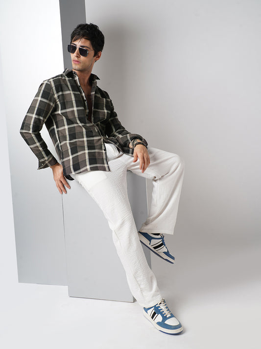 Nocturne Crest Luxe Plaid Black Shirt