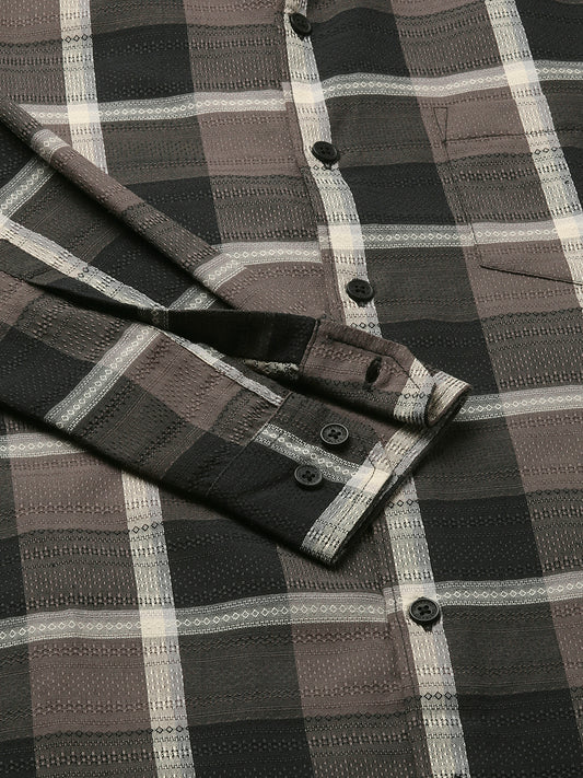 Nocturne Crest Luxe Plaid Black Shirt