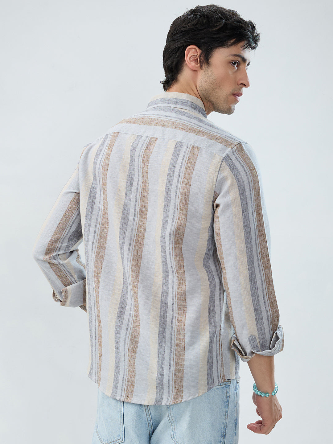 Sandswept Stripes Breezy Linen Blend Shirt