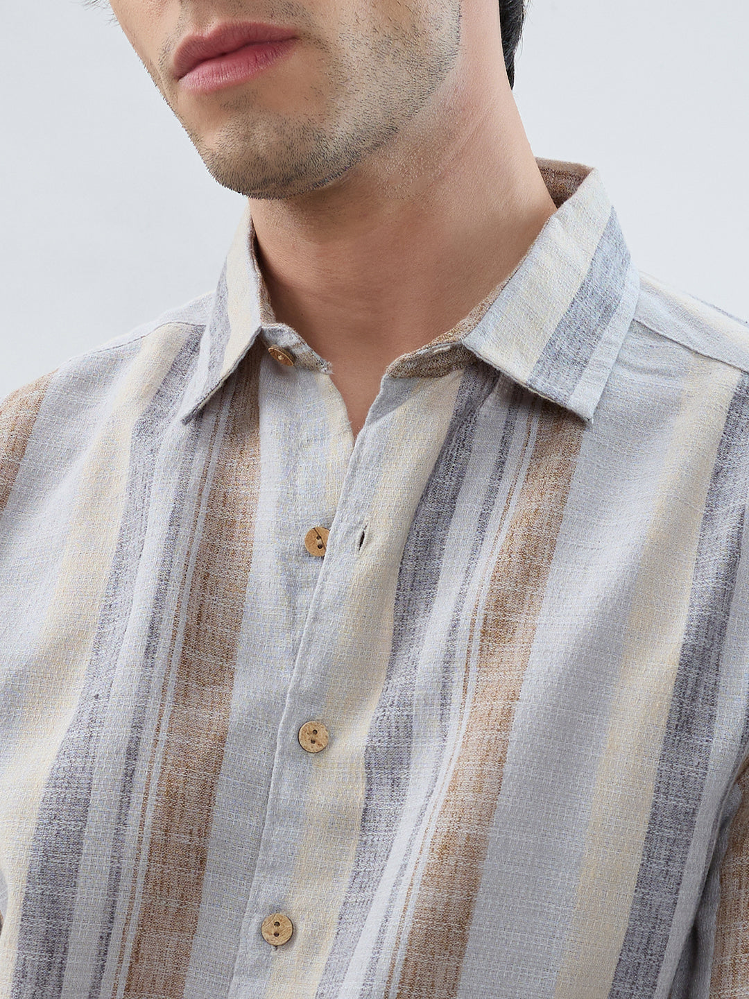 Sandswept Stripes Breezy Linen Blend Shirt