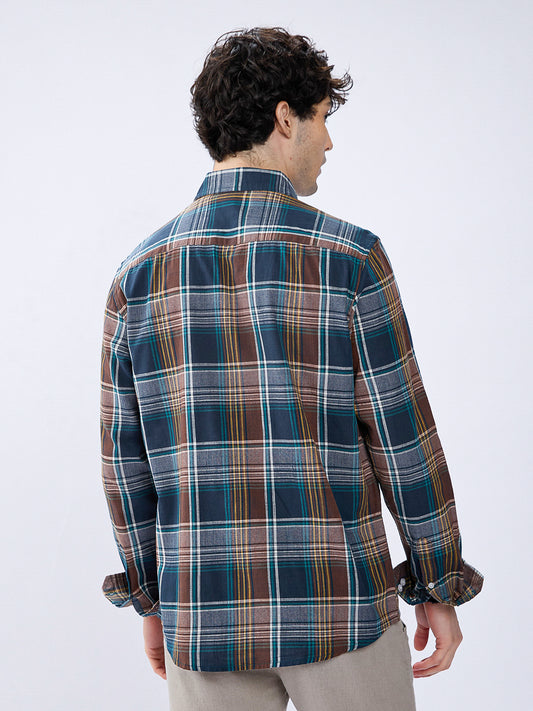 Forest Brown Multitone Heritage Checks Shirt