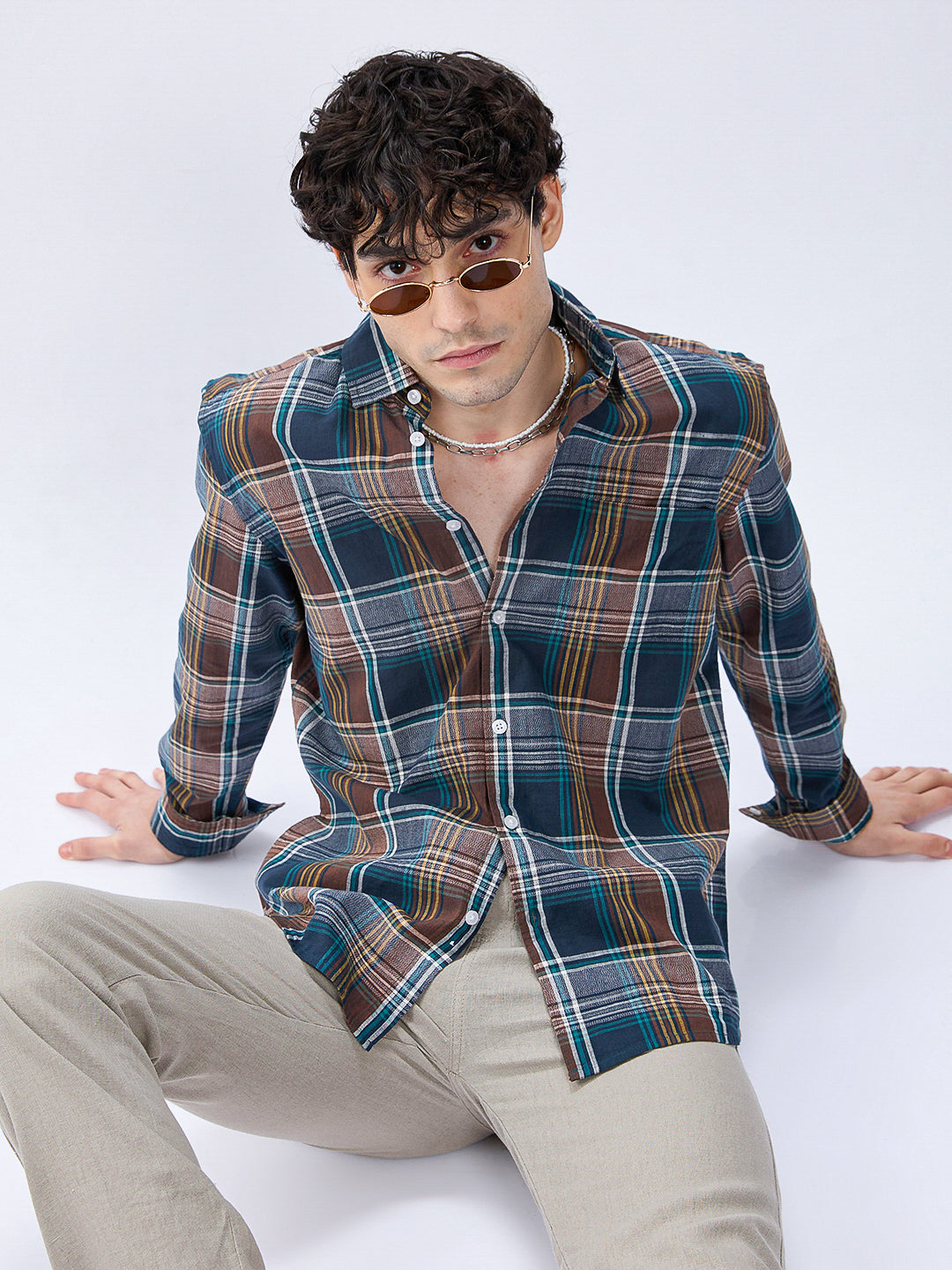 Forest Brown Multitone Heritage Checks Shirt