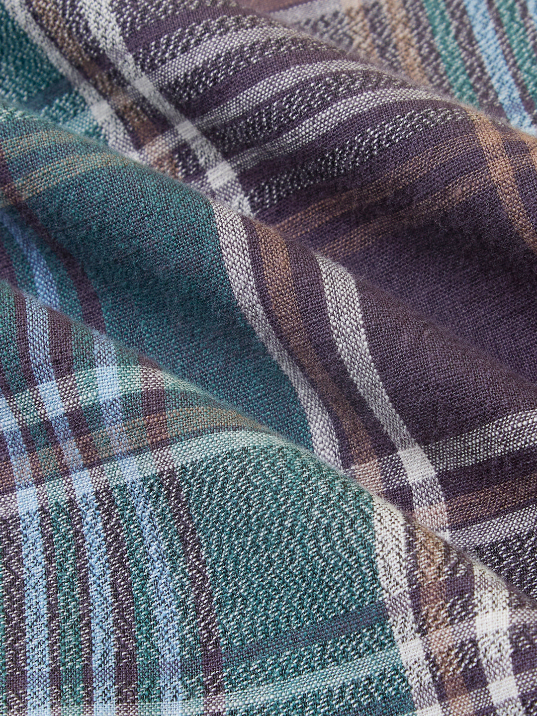 Twilight Teal Multitone Tartan Checked Jacquard Shirt