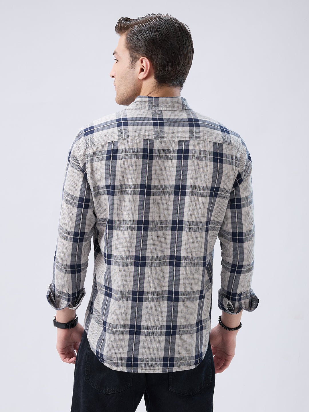 Navy Echo Box Checked Shirt