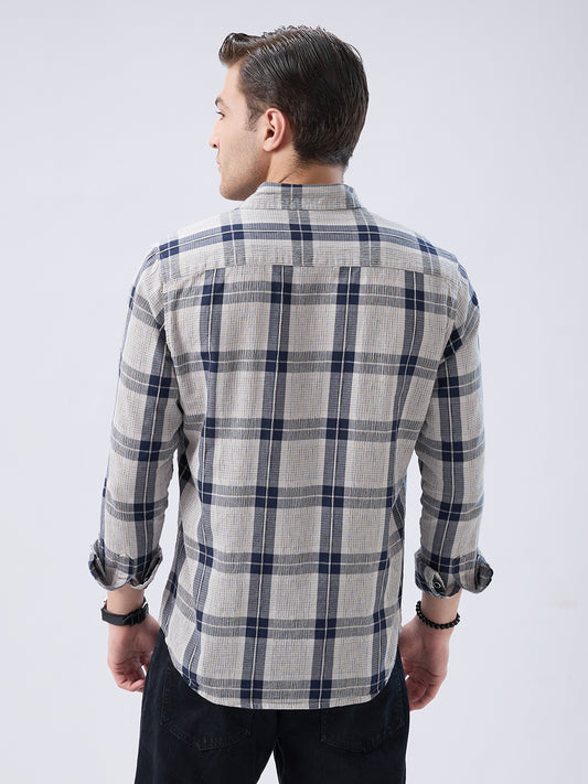 Navy Echo Box Checked Shirt