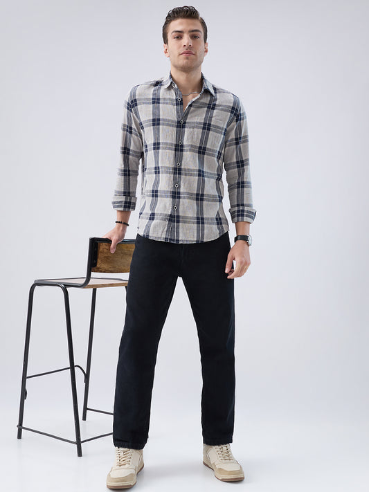 Navy Echo Box Checked Shirt