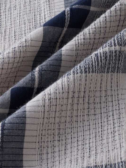 Navy Echo Box Checked Shirt