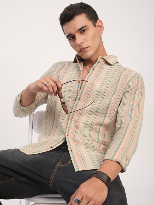 Soft Sorbet Multicolour Striped Seersucker Shirt