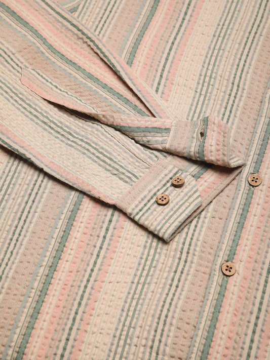 Soft Sorbet Multicolour Striped Seersucker Shirt