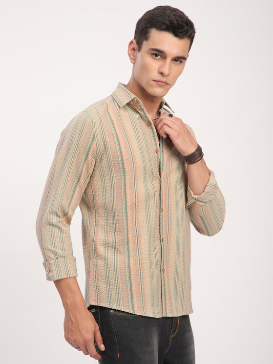 Soft Sorbet Multicolour Striped Seersucker Shirt