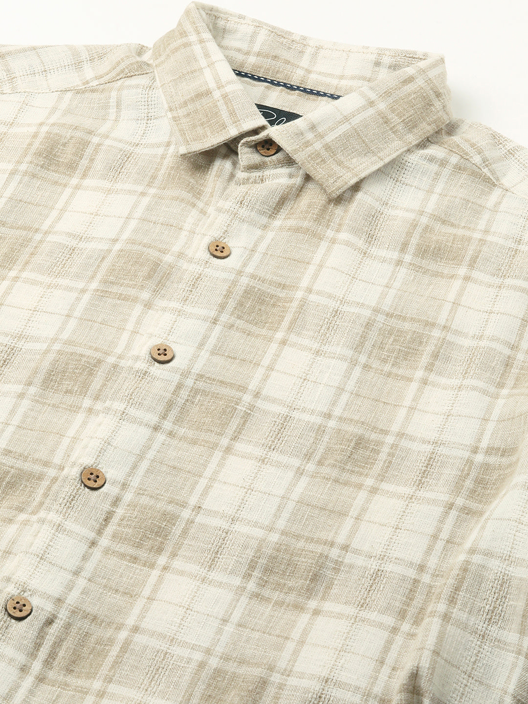 Desert Dune Coconut Checks Jacquard Shirt